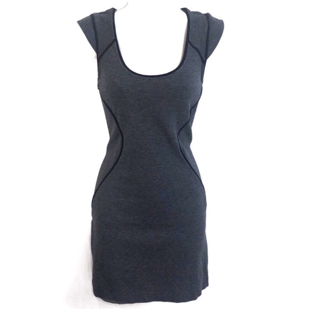Express bodycon cap sleeve scoop neck mini dr…